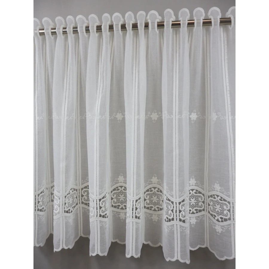 Zazdrostka kremowa z batystu z haftem i gipiurą 373 – Do kuchni – zdjęcie 5