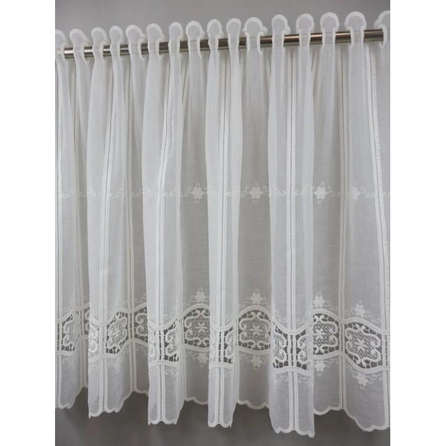 Zazdrostka kremowa z batystu z haftem i gipiurą 373 – Do kuchni – zdjęcie 5