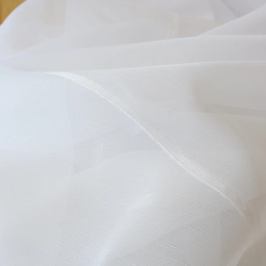Elegancka biała firana z delikatnym wzorem fala 375 – Firany – zdjęcie 4