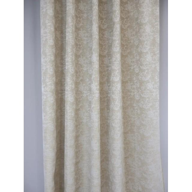 Zasłona beżowa z subtelnym wzorem roślinnym 376 – Zasłony – zdjęcie 3
