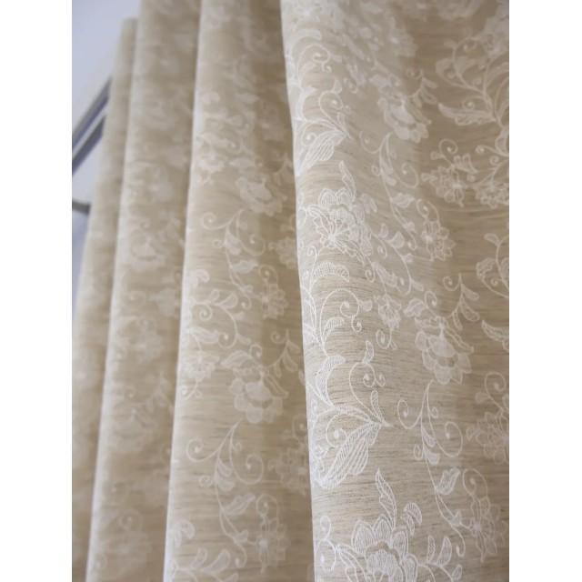 Zasłona beżowa z subtelnym wzorem roślinnym 376 – Zasłony – zdjęcie 5