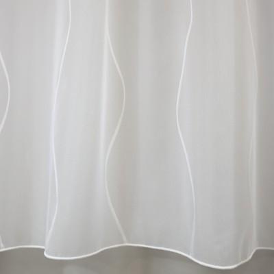 Elegancka biała firana z delikatnym wzorem fala 375 – Firany – zdjęcie 1