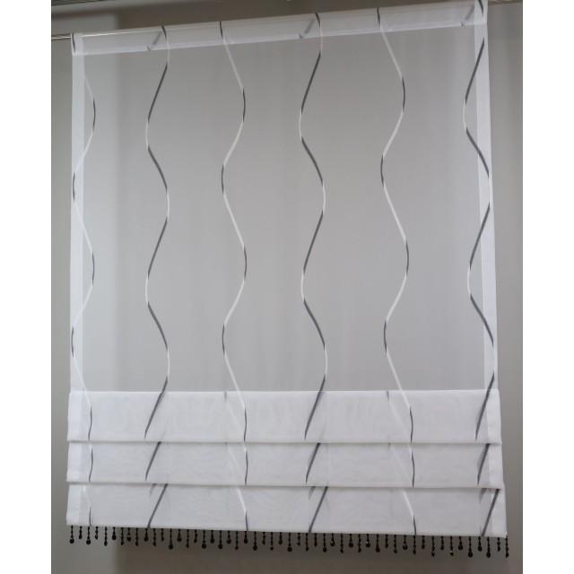 Firana panelowa biało-szara z koralikami 374 – Firany – zdjęcie 4