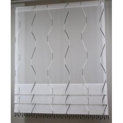 Firana panelowa biało-szara z koralikami 374 – Firany – zdjęcie 4