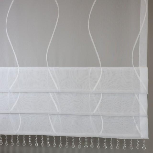 Firana panelowa biała roletka z koralikami 377 – Firany – zdjęcie 1