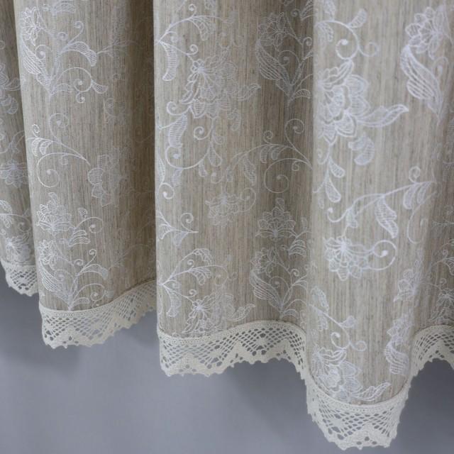 Lambrekin dekoracyjny beżowy z koronkowym wykończeniem 378 – Firany – zdjęcie 4
