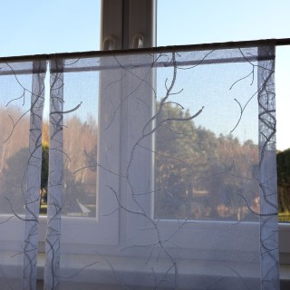 Firana panelowa biała z haftem roślinnym 383 – Firany – zdjęcie 5