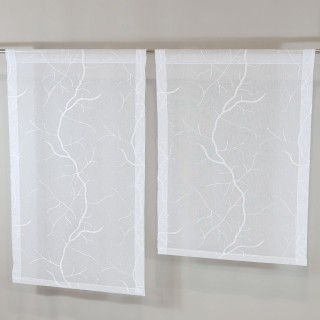 Firana panelowa biała z haftem roślinnym 383 – Firany – zdjęcie 2