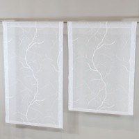 Firana panelowa biała z haftem roślinnym 383 – Firany – zdjęcie 2