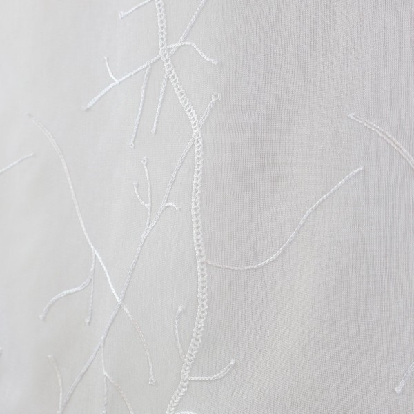 Firana panelowa biała z haftem roślinnym 383 – Firany – zdjęcie 3