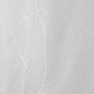 Firana panelowa biała z haftem roślinnym 383 – Firany – zdjęcie 3