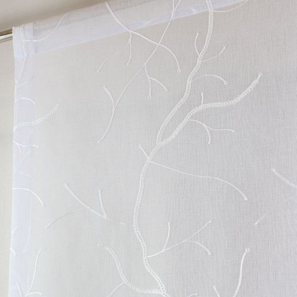 Firana panelowa biała z haftem roślinnym 383 – Firany – zdjęcie 4