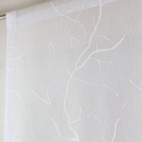 Firana panelowa biała z haftem roślinnym 383 – Firany – zdjęcie 4