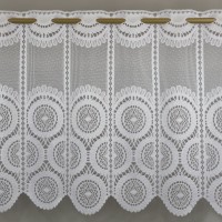 Firana zazdrostka żakardowa biała w koła 386 – Do kuchni – zdjęcie 1