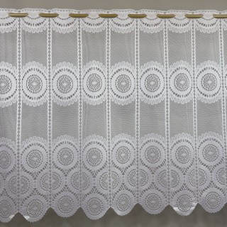 Firana zazdrostka żakardowa biała w koła 386 – Do kuchni – zdjęcie 4