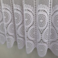 Firana zazdrostka żakardowa biała w koła 386