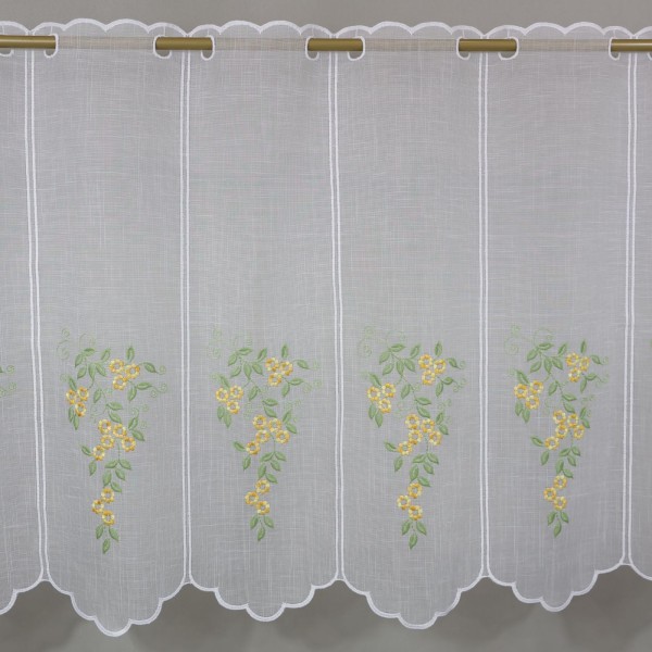 Zazdrostka haftowana biała żółte kwiaty 388 – Do kuchni – zdjęcie 2