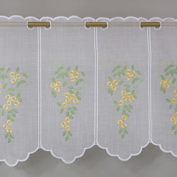 Zazdrostka haftowana biała żółte kwiaty 388 – Do kuchni – zdjęcie 1