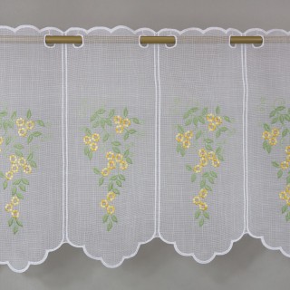 Zazdrostka haftowana biała żółte kwiaty 388 – Do kuchni – zdjęcie 1