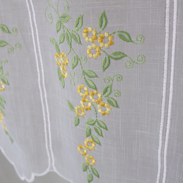 Zazdrostka haftowana biała żółte kwiaty 388 – Do kuchni – zdjęcie 5