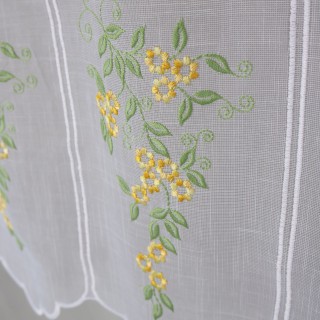 Zazdrostka haftowana biała żółte kwiaty 388 – Do kuchni – zdjęcie 5