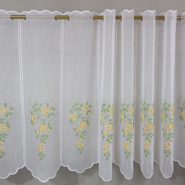 Zazdrostka haftowana biała żółte kwiaty 388 – Do kuchni – zdjęcie 3