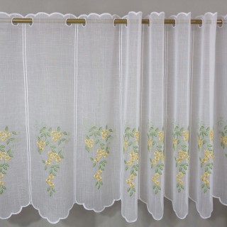 Zazdrostka haftowana biała żółte kwiaty 388 – Do kuchni – zdjęcie 3