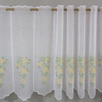 Zazdrostka haftowana biała żółte kwiaty 388 – Do kuchni – zdjęcie 3