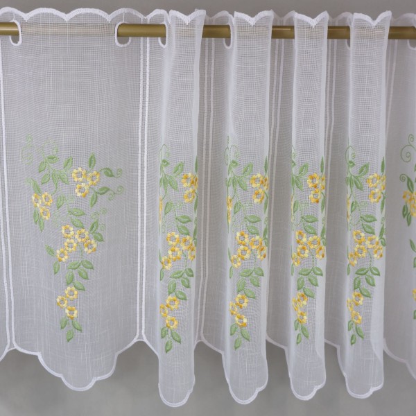 Zazdrostka haftowana biała żółte kwiaty 388 – Do kuchni – zdjęcie 4