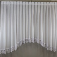 Firana łukowa z gipiurą biała do kuchni 391 – Firany – zdjęcie 1