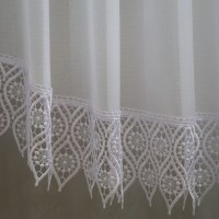 Firana łukowa z gipiurą biała do kuchni 391 – Firany – zdjęcie 2
