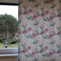 Zasłona w kwiaty peonie do salonu beżowa 392 – Zasłony – zdjęcie 2