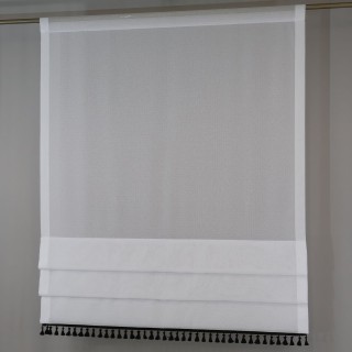 Firana panelowa ekran z czarnymi chwościkami 186 – Firany – zdjęcie 3