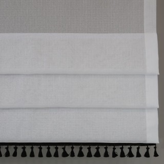 Firana panelowa ekran z czarnymi chwościkami 186 – Firany – zdjęcie 1