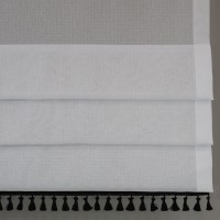 Firana panelowa ekran z czarnymi chwościkami 186 – Firany – zdjęcie 1