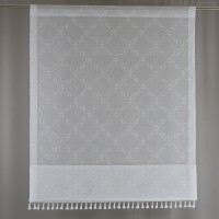 Panel okienny biały z dekoracyjnymi frędzlami 411