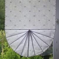 Firana panelowa wachlarz z geometrycznym haftem 029