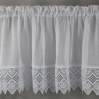 Firana do kuchni zazdrostka biała z białą gipiurą 416