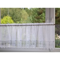 Firana do kuchni zazdrostka biała z białą gipiurą 416