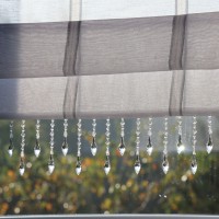 Imitacja rolety rzymskiej biała z kryształkami 420