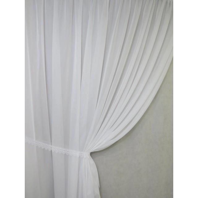 Klasyczna firana z białego miękkiego woalu komplet 007 – Firany – zdjęcie 1