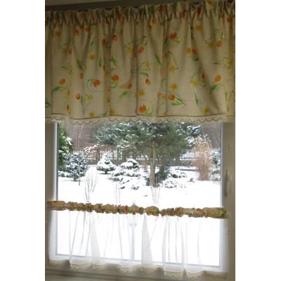 Firana do kuchni żonkile komplet 068 – Do kuchni – zdjęcie 2