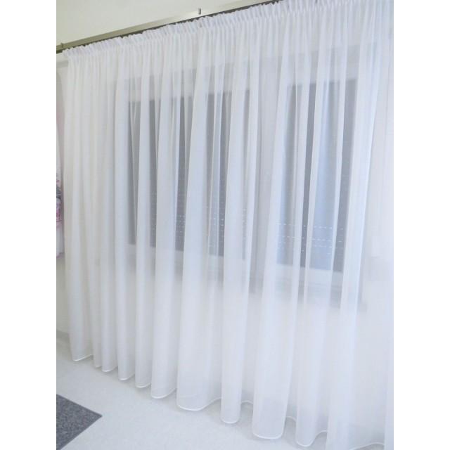 Prosta klasyczna firana z białego woalu obszyta lamówką 054 – Firany – zdjęcie 3