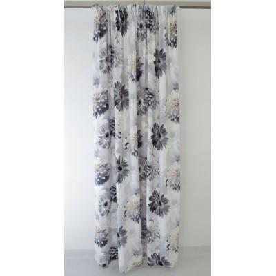 Zasłona gotowa kwiaty 3D efekt zamszu 050 – Zasłony – zdjęcie 3