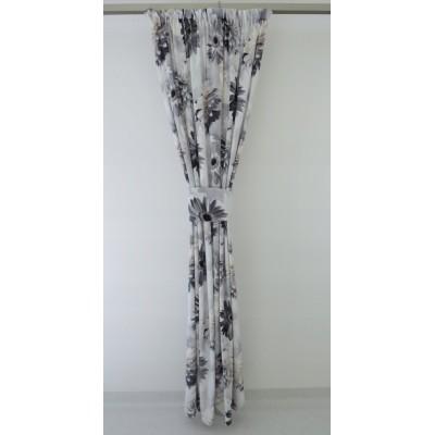 Zasłona gotowa kwiaty 3D efekt zamszu 050 – Zasłony – zdjęcie 4