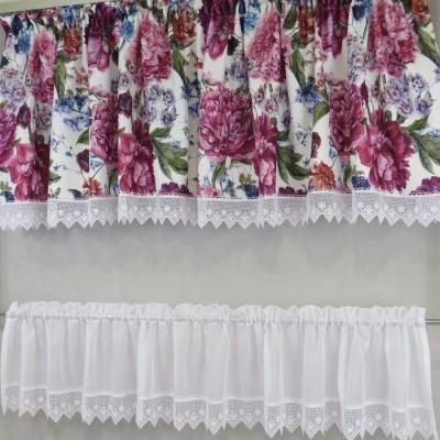 Firana do kuchni kwiaty komplet 075 – Do kuchni – zdjęcie 2