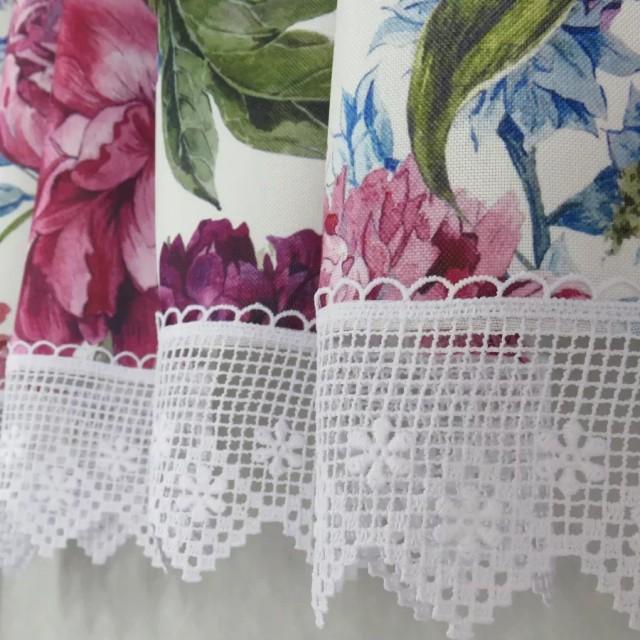 Firana do kuchni kwiaty komplet 075 – Do kuchni – zdjęcie 3