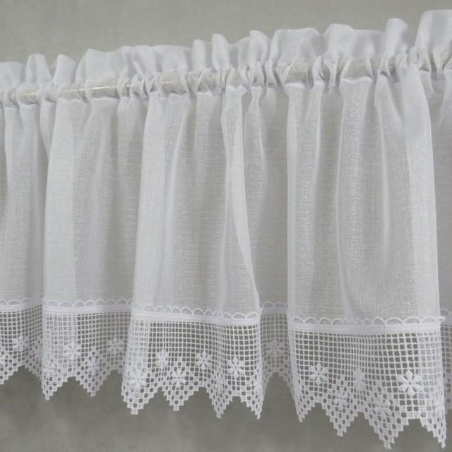 Firana biała zazdrostka z gipiurą 076 – Do kuchni – zdjęcie 1