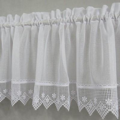 Firana biała zazdrostka z gipiurą 076 – Do kuchni – zdjęcie 1