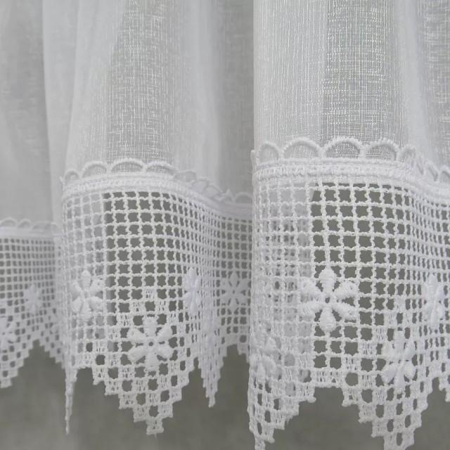 Firana biała zazdrostka z gipiurą 076 – Do kuchni – zdjęcie 2